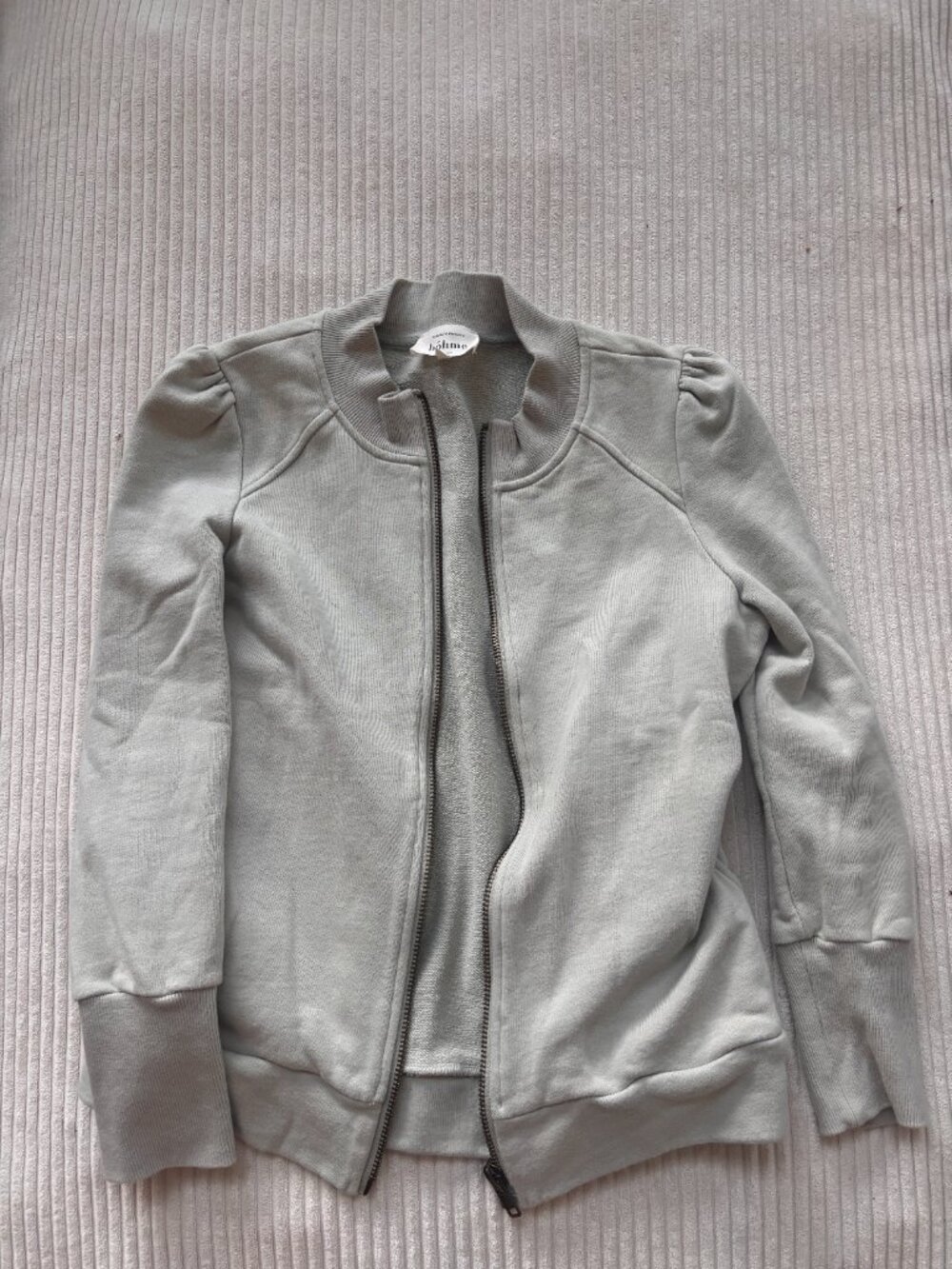 Böhme Puff Sleeve Zip-Up Jacket – Gray